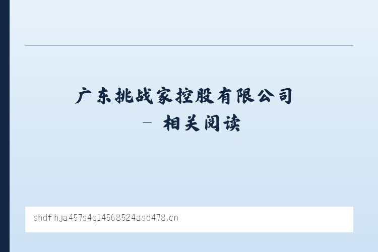 广东挑战家控股有限公司 - 相关阅读 列表图